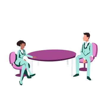 People talking about important things. Colleagues discussing agenda and brand Stock Illustration