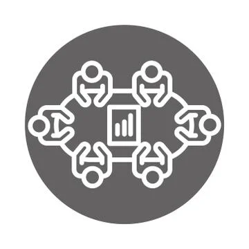 People talking and working at the document report, coworking office business Stock Illustration