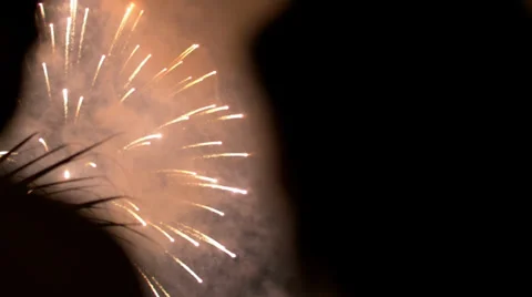 People talking with fireworks Stock Footage 39946017