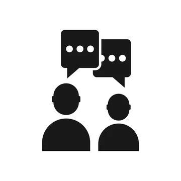 People talking icon in flat style. Human communication vector illustration .. Stock Illustration