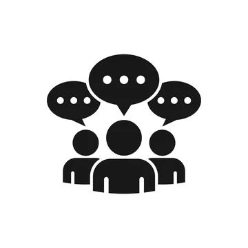 People talking icon in flat style. Human communication vector illustration .. Ilustração Stock