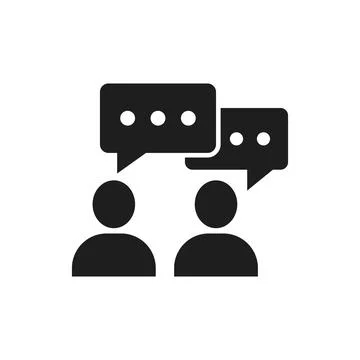 People talking icon in flat style. Human communication vector illustration .. Stock Illustration