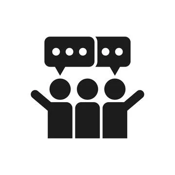 People talking icon in flat style. Human communication vector illustration .. Stock Illustration