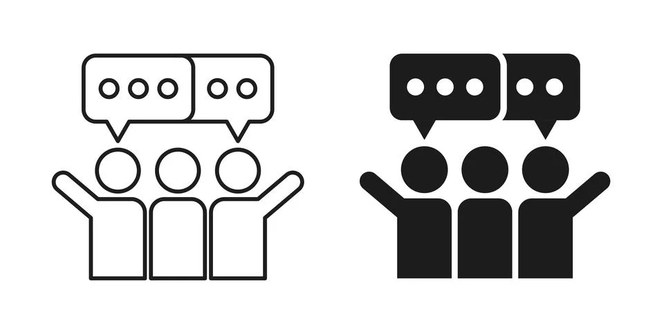 People talking icon in flat style. Human communication vector illustration .. Stock Illustration
