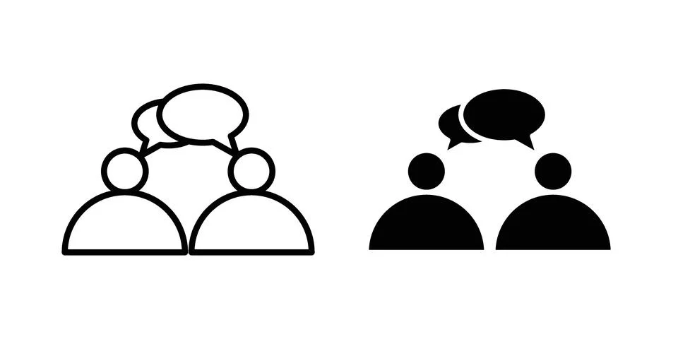 People talking icon set modern line and solid style collection. 库存插图