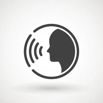 People talking icon. Voice command with sound waves icon vector Vector Stock Illustration