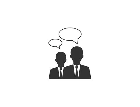 People talking icon on white background. Vector illustration. Stock Illustration