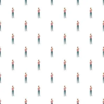 People talking on phone communication technology pattern 库存插图