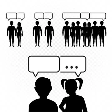 People talking set on white background Stock Illustration
