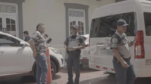 People talking on the street in Panama Video stock 343744447