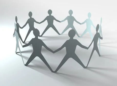 People team in a circle Stock Illustration