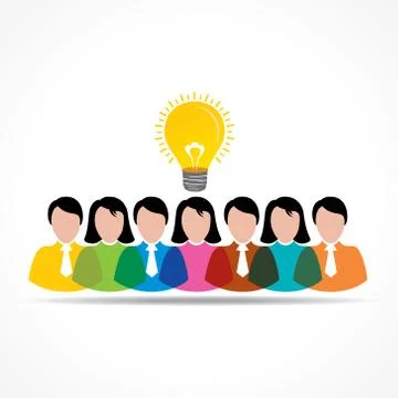 People team with idea bulb Stock Illustration