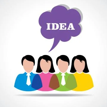 People team with idea message bubble vector 스톡 일러스트