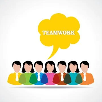 People teamwork concept with message bubble vector 스톡 일러스트