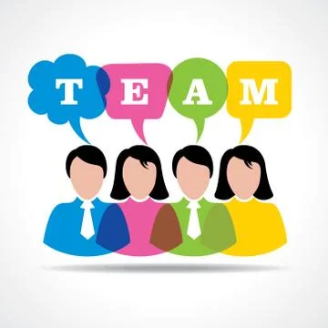 People teamwork concept with message bubble vector 스톡 일러스트