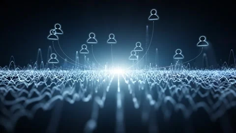 People teamwork connection icons loop animation background Stock Footage 344794725