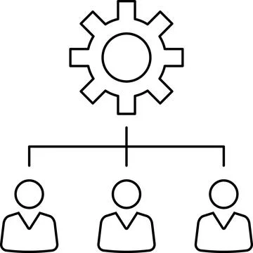 People Teamwork icon collection. Scheme of staff management, Corporate Pyramid Stock Illustration