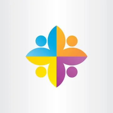 People teamwork icon sign vector logo element design Stock Illustration