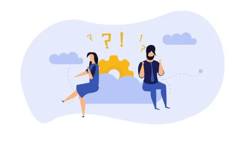 People teamwork idea vector illustration. Business work balance exercise harm Stock Illustration
