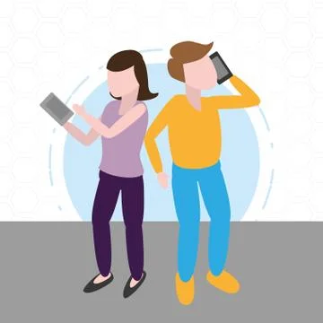 People tech device Illustrazione stock