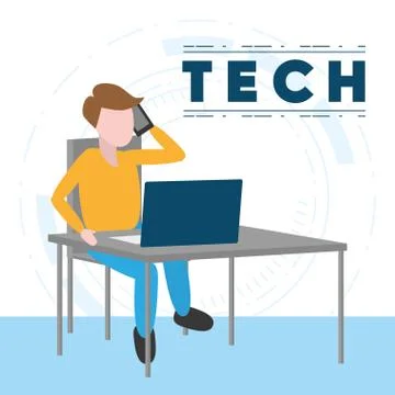 People tech device Illustrazione stock