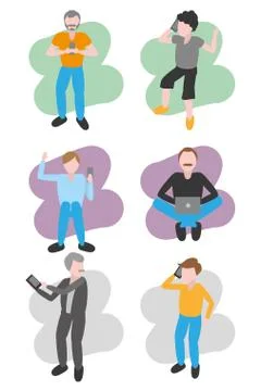 People tech device 스톡 일러스트