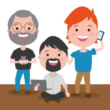 People tech device Stock Illustration