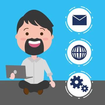 People tech device 스톡 일러스트