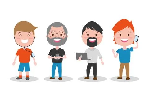 People tech device 스톡 일러스트