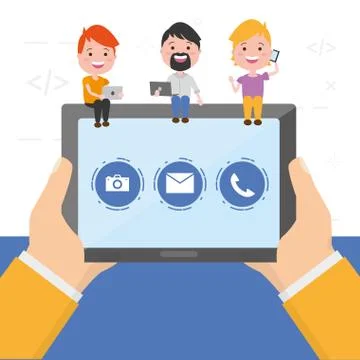 People tech device Illustrazione stock