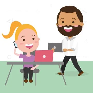 People tech device イラスト素材