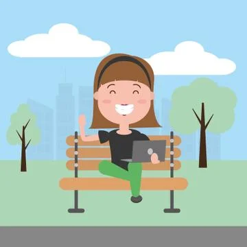 People tech device Stock Illustration