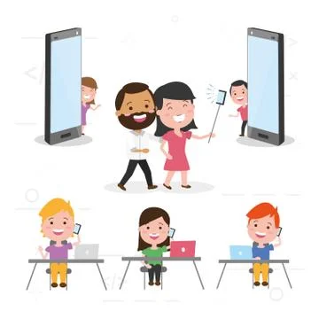 People tech device 스톡 일러스트