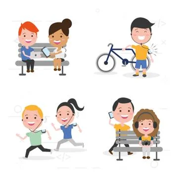 People tech device Illustrazione stock