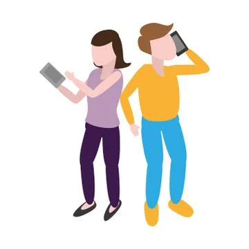 People tech device Stock Illustration