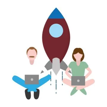 People tech device Stock Illustration