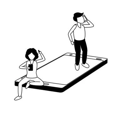 People tech device Stock Illustration