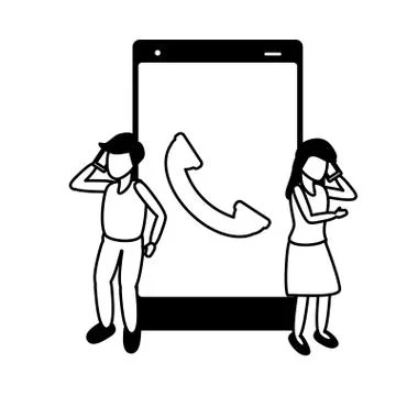 People tech device Stock Illustration