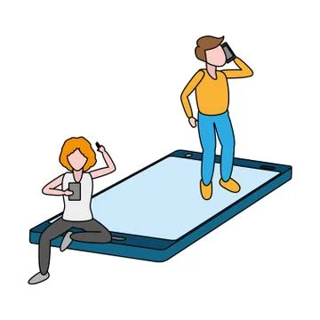 People tech device Illustrazione stock