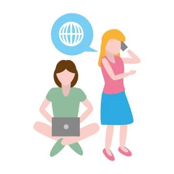 People tech device Stock Illustration