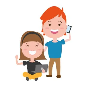 People tech device 스톡 일러스트