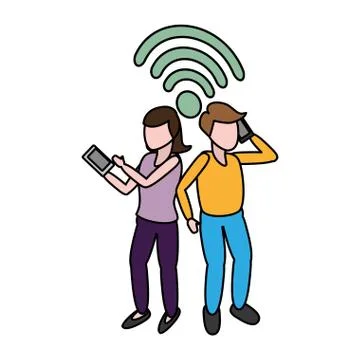 People tech device Illustrazione stock