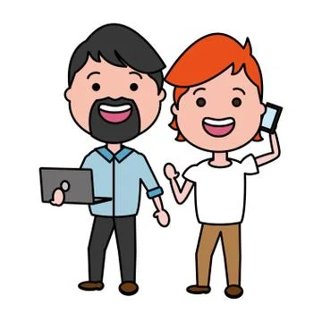 People tech device Stock Illustration