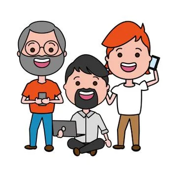 People tech device Stock Illustration
