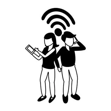 People tech device Stock Illustration