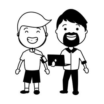 People tech device Stock Illustration