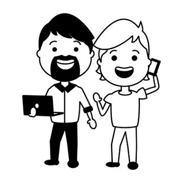 People tech device 스톡 일러스트