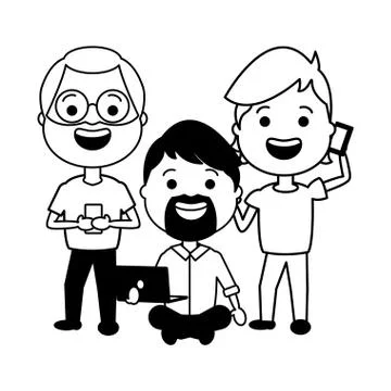 People tech device Stock Illustration
