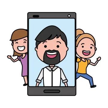 People tech device 스톡 일러스트