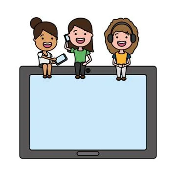 People tech device Stock Illustration
